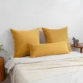 Yellow corduroy body pillow and square cushion set, soft home couch bed decor cover. - 35x90cm (Pillowcase) / Earthy Yellow