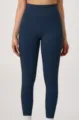 Donkerblauwe naadloze yoga leggings met hoge taille, fitness sportbroek voor dames. - S / Bottoms / Nachtblauw