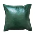 Dark Green PU Faux Leather Square Cushion Pillow for Sofa and Bedside Luxury Decor - Emerald Green / 30*50cm (No Insert)