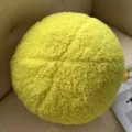 Nordic yellow teddy fleece round ball throw pillow soft plush sofa cushion for home decor - Diameter 30cm / Bright yellow
