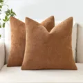 Comfortabel bruin chenille kussen voor woonkamer bank en slaapkamer bed decoratie zacht en mooi. - 45*45cm (Kussensloop) / camel