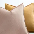 Textured chenille throw pillow cover, elegant chevron pattern for modern sofa and bed decor. - Nude Pink