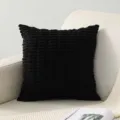 Zwarte ribfluwelen kussenhoes, moderne effen bank kussenhoes voor woonkamer decoratie ontwerp. - 30x50cm (Kussensloop) / Zwart