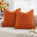 Oranje chenille kussensloop variant, zacht vierkant sierkussen voor bank en bed decor. - 45*45cm (Kussensloop) / Oranjerood