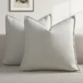 Strukturierter Chenille Kissenbezug mit Fischgrätenmuster für Sofa und gemütliches Schlafzimmer. - 45x45cm (Kissenbezug) / Milchgrau