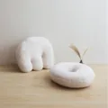 White plush pillow set, soft fluffy cushion for bedroom and sofa decoration, cozy home decor. - E-Type