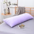 Light purple long body pillowcase for bed headboard, soft velvet long cushion cover. - Taro Purple