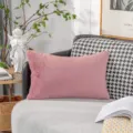 Nordic pink faux rabbit fur throw pillow for living room sofa bedroom bed decor soft cushion - Pink Purple