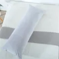 Soft long body pillow for bedroom bed headboard comfortable grey plush support cushion case. - Light Gray