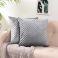 Grau minky dot kissenbezug weicher pluesch kissenfall fuer wohnzimmer sofa dekoration - 30x50cm (Ohne Kern) / Grau