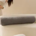 Cozy grey sherpa bolster pillow for sofa, soft cylindrical long cushion for living room decor. - 20*90cm (Pillowcase) / Gray