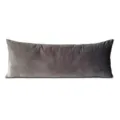 Oreiller long en velours gris pour lit et canapé, housse de coussin lombaire douce. - Taie d'oreiller 35*90 cm / Gris