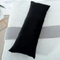 Black long body pillowcase solid color soft cover for bed bedroom decor cozy style - 50X138CM (Pillowcase) / Black