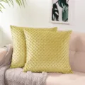 Gelber Noppen-Samt Kissenbezug, strukturierter Kuschelkissen Kissen für Sofa und Bett. - 30x50cm (Ohne Kern) / Zitronengelb