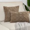 Gemütliches braunes Plüschkissen für Wohnzimmersofa und Schlafzimmerbett, nordischer Kissenstil. - 30x50cm (Kissenbezug) / Mocha Braun