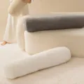 Sherpa bolster pillow, soft wool-blend long body pillow for sofa, cozy cylindrical couch bed. - 20*90cm (Pillowcase) / White