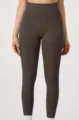 Donkergrijze naadloze fitness yogabroek met hoge taille, elastische push-up broek. - S / Bottoms / Koffieboon