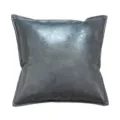 Solid color PU leather square pillow cushion for modern sofa bedroom decor, dark grey. - Starry Grey / 30*50cm (No Insert)
