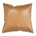 Brown PU leather throw pillow, solid color cushion for modern sofa and bed backrest. - Tan / 30*50cm (No Insert)