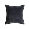 Dark grey chenille throw pillow for sofa bed, soft textured square decorative cushion. - Dark Gray