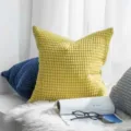 Fodera per cuscino in corduroy nordico moderno minimalista divano camera da letto - 45x45cm (Con Anima del Cuscino) / giallo limone