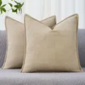 Strukturierter Kissenbezug aus Chenille mit elegantem Stehsaum für gemütliche Sofadekoration. - 45x45cm (Kissenbezug) / Champagner
