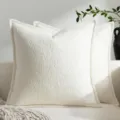 Textured chenille throw pillow detail, soft off-white decorative cushion close up view. - 30x50cm (Pillow Cover) / Extra White