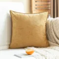 Solid color chenille throw pillow cover, soft square cushion case for sofa bedroom decor. - 45x45cm (Pillow Cover) / Yellow