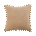 Nordic solid color plush pom pom throw pillow cover soft cushion case for sofa bedroom - Camel