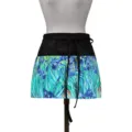 Short half apron waist apron with famous painting print, durable polyester fabric kitchen wear. - Floral Pattern