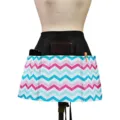 Polyester waist apron with multi pockets chevron print, ideal for daily work and kitchen. - Striped Pattern
