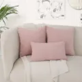 Nordischer Stil rosa Kord Zierkissen Szenendetail im minimalistischen Wohnzimmersofa. - 30*50cm (Kissenbezug) / Kirschblütenrosa