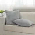 Graues Kord Kissen Detail, weiches strukturierte Zierkissen fuer modernes Sofa Schlafzimmer. - 30*50cm (Kissenbezug) / Grau