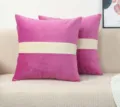 Moderne verdickte Samt Spleiß Kissen, weiches quadratisches Zierkissen für das Sofa Zuhause. - 45x45cm (Kissenbezug) / Fuchsia