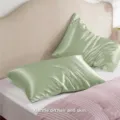 Housse de coussin en satin vert doux pour cheveux et peau literie chambre décoration maison - Vert Fruit