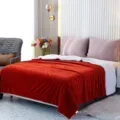 Solid color flannel sherpa fleece throw blanket for bed sofa cozy warm winter bedding soft - 150*200cm / Red