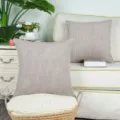 Fein gestreiftes Cord Kissen minimalistisches Sofa Kissen fur Wohnzimmer Schlafzimmer Buro. - 30*50cm (Kissenbezug) / Hellbeige