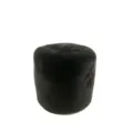 Schwarzer Samt runder Hocker Detailaufnahme, minimalistisches Pouf Kissen für Wohnzimmer. - Rund 40 x 40 x 40 cm / Schwarz