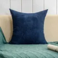 Housse de coussin carrée texturée bleu foncé, taie d'oreiller décorative style nordique. - 30*50cm (Taie d'oreiller) / Bleu marine