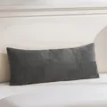Detailansicht des dunkelgrauen Kord-Kissen für die Schlafzimmer-Kopfteilunterstützung. - Dunkelgrau