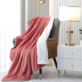 Pink and white double-sided flannel blanket, soft fuzzy throw blanket for sofa and bed use. - 120x150cm / Purple Pink