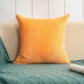 Housse de coussin texturee orange douce taie doreiller carree pour canape lit salon decor - Orange