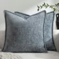 Strukturierte Kissenbezüge aus Chenille für Sofa Wohnzimmer Bett Heimdekor 2 Stk. - Denim-Blau