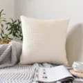 Federa per Cuscino Tufting Stile Nordico Avorio Morbida Copricuscino per Divano - 45x45cm (Con Anima del Cuscino) / Bianco avorio