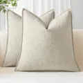 Thickened chenille throw pillow cover for living room sofa and bedroom bed headboard use. - Off White