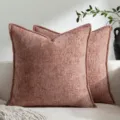 Strukturierte Kissen aus Chenille, vintage rosa Sofakissen für gemütliche Heimdekoration. - Altrosa