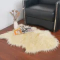 Fluffy faux sheepskin rug for bedroom bedside and sofa chair cushion, soft plush mat. - 60*90cm / Off-White Dyed Brown