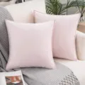 Zachte fluwelen kussenhoes in lichtroze, stijlvol vierkant kussen voor bank en bed decoratie. - 45*45 cm (Kussensloop) / Nude roze