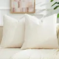 White chenille waffle throw pillow cover for living room sofa bedroom cozy soft cushion - 45*45cm (Pillowcase) / White