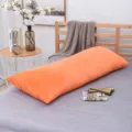 Bequemes langes Plüsch-Kopfteilkissen, gemütliches orangefarbenes Körperkissen für Bett und Tatami. - 48*74 cm (ohne Füllung) / Orange